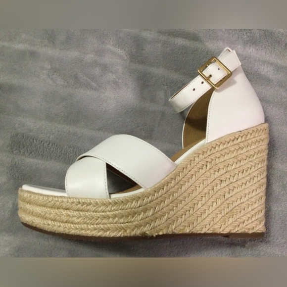 Lisa Vicky Gemi White Platform Espadrille Wedges Size 9M - Picture 10 of 12